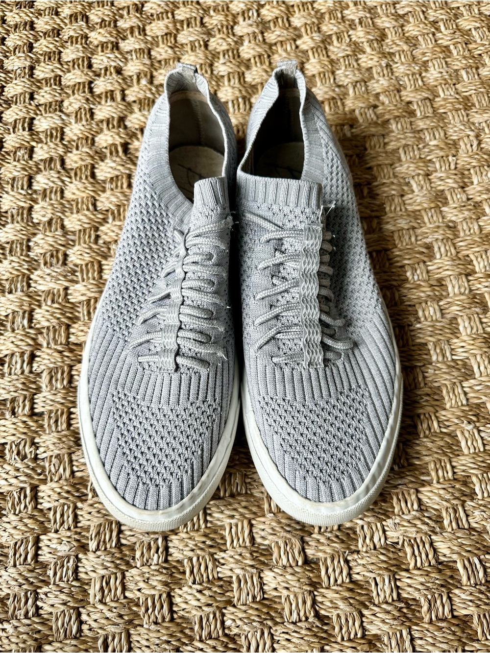 Blowfish Light Grey Knit Lace-Up Sneakers